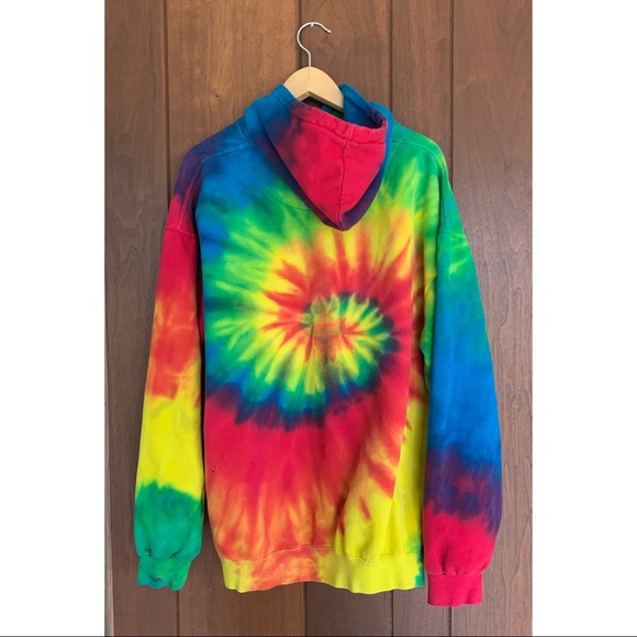 TIE-DYE CLOTHING CO Rainbow Hoodie Sweatshirt - Picture 3 of 5